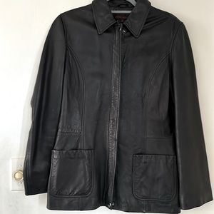 Anne Klein 100% genuine black leather coat